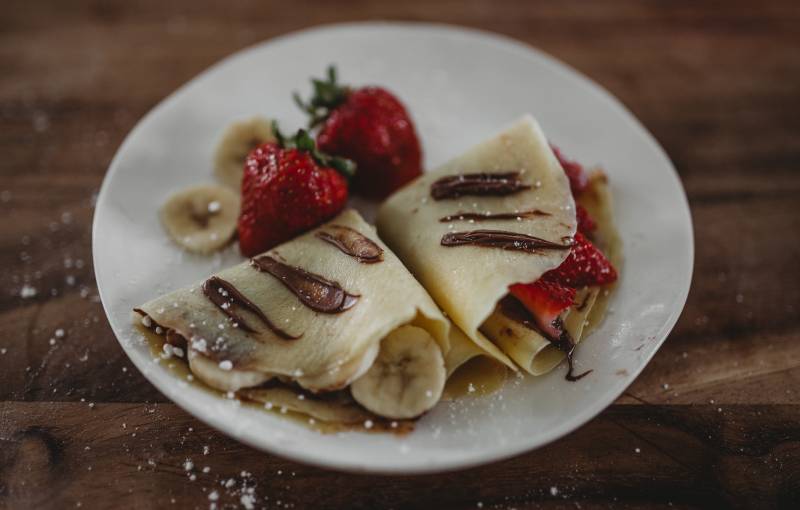 Crêpes choco-fraise-banane