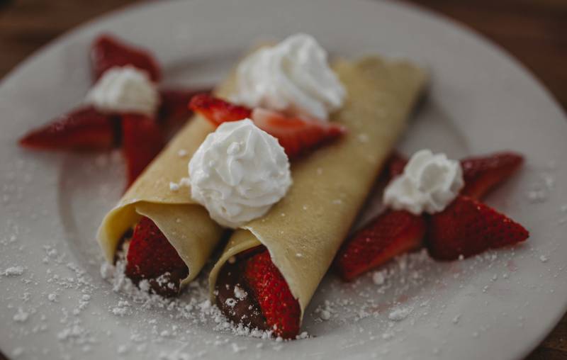 Crêpes avec des fraises